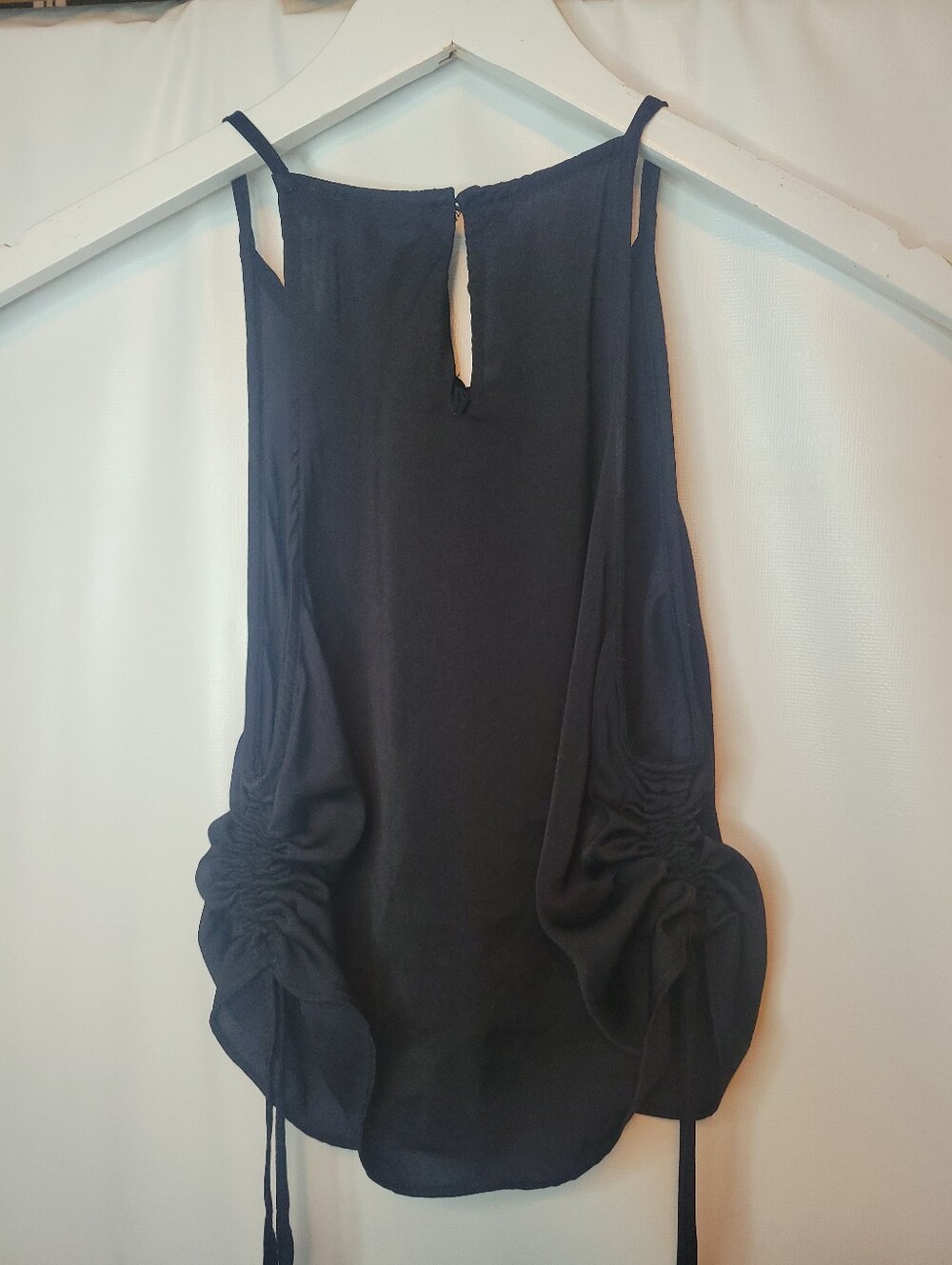 Zara Black Drawstring Adjustable Ruched Sides Cami Top - Picture 6 of 11